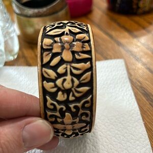 Wooden floral bangle